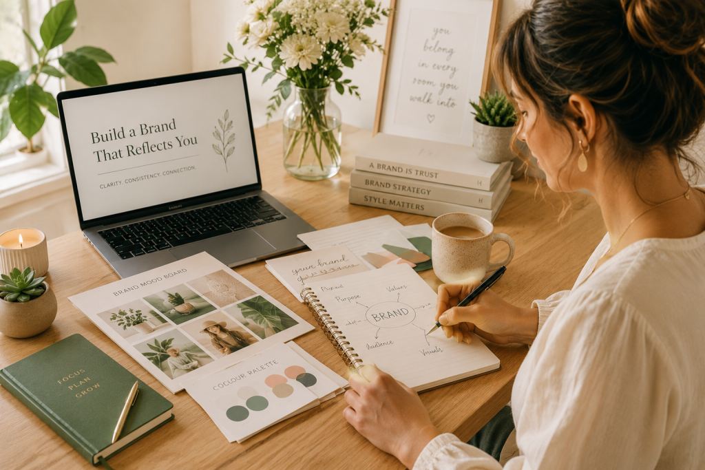 A new business woman setting up her branding