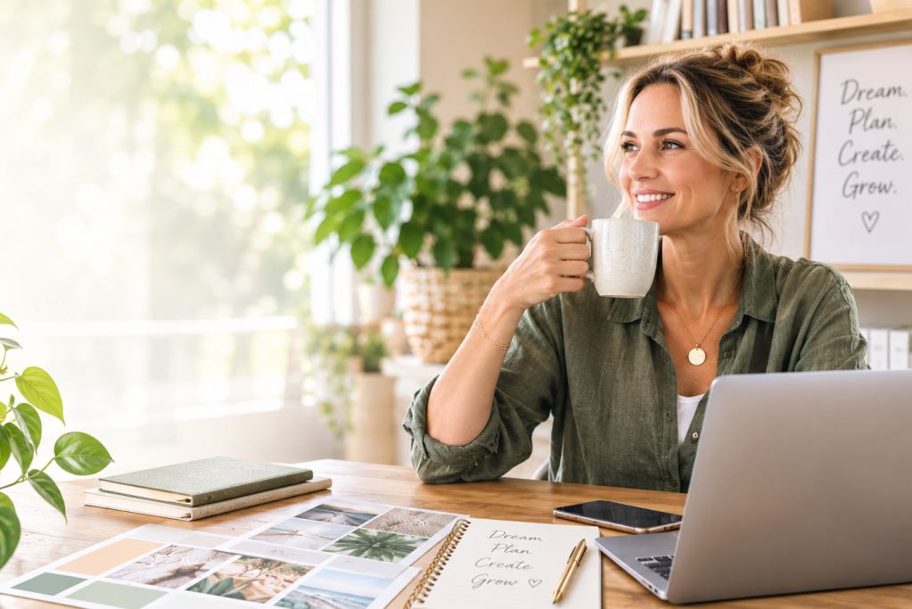 mature woman deciding on paid or free versions to get started online